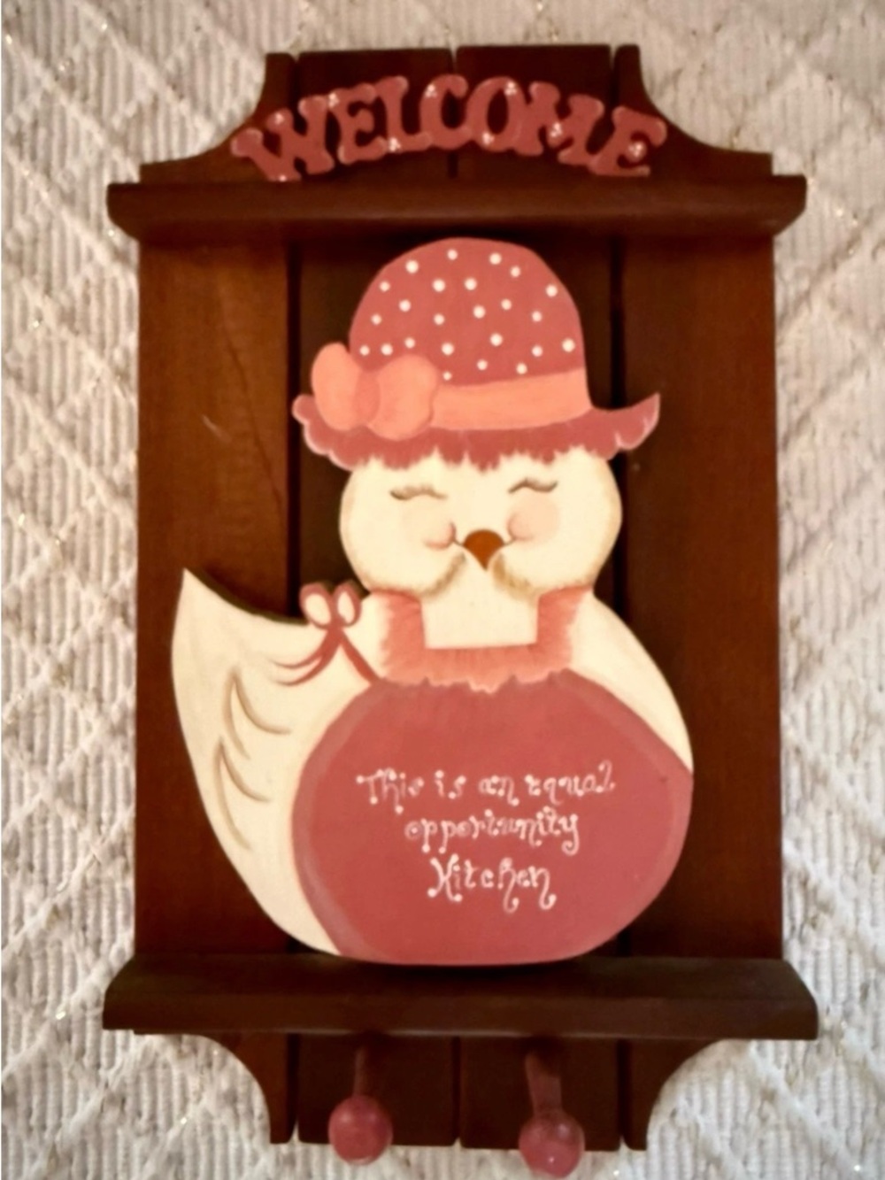 Vintage Granny Core 17 inch Wood Chick Kitchen Sign